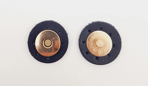 Çanta Aksesuar Lacivert Suni Derili Mıknatıslı Çıtçıt Light Gold Metalli ürün görseli