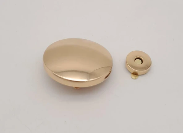 Çanta Aksesuar 5 cm Yuvarlak Mıknatıslı Kilit Light Gold