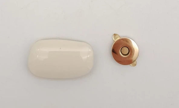 Çanta Aksesuar Krem Renkli Light Gold Mıknatıslı Kilit