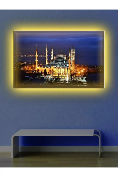 Led Işıklı Camii Gece Görünümlü