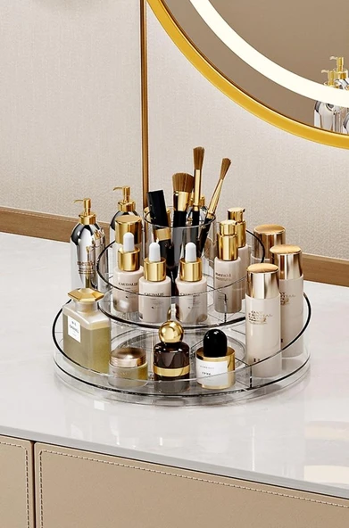 Makyaj Düzenleyici Organizer 360° Dönebilen Makyaj Standı - 4