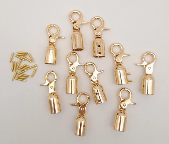 Çanta Aksesuar 12 mm Light Gold Renk Kancalı Kovan 10 Adet ürün görseli