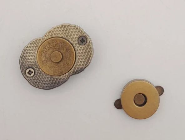 Çanta Aksesuar Antik Çift Daire Mıknatıslı Kilit - Resim 3