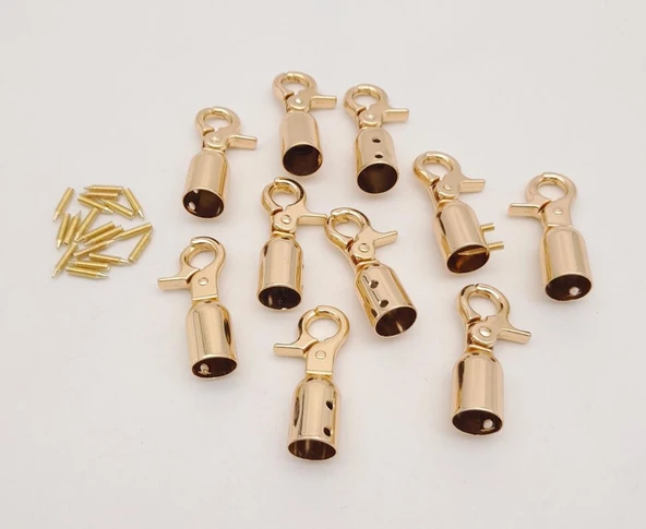 Çanta Aksesuar 12 mm Light Gold Renk Kancalı Kovan 10 Adet - Resim 2