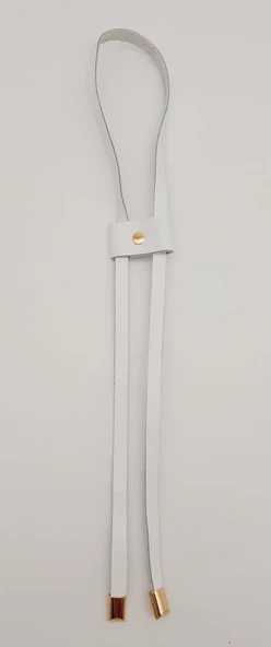 Çanta Aksesuar Beyaz Gerçek Deri Büzgü Light Gold Metalli ürün görseli 1