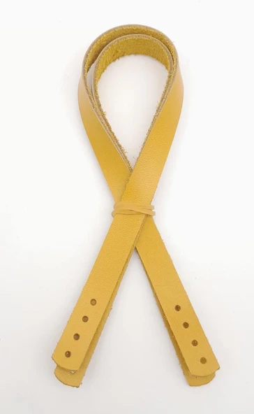 Çanta Aksesuar Gerçek Deri 35x1.2 cm Limon Küfü Renk Çift Çanta Sapı