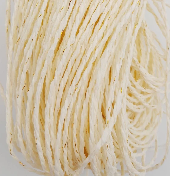 Çanta Aksesuar Simli Kağıt İp Krem Renk 350 gr