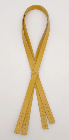 Çanta Aksesuar Gerçek Deri 70x1.2 cm Limon Küfü Renk Çift Çanta Sapı