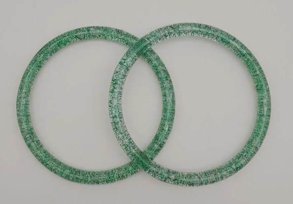 Çanta Aksesuar 12 cm Akrilik Görünümlü Simli Yeşil Renk Plastik Çanta Sapı