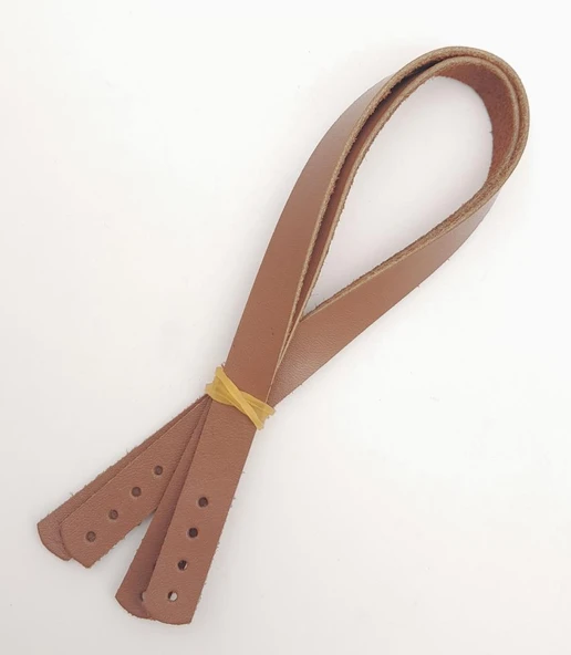 Çanta Aksesuar Gerçek Deri 35x1.2 cm Sütlü Kahve Renk Çift Çanta Sapı - 2