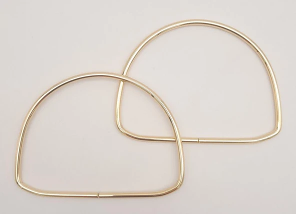 Çanta Aksesuar 12.5 cm D Model Light Gold Renk Metal Çanta Tutma Sapı ürün görseli