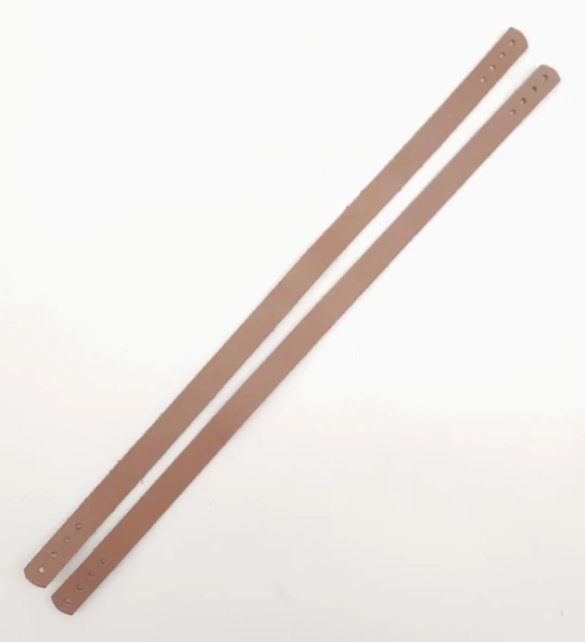 Çanta Aksesuar Gerçek Deri 35x1.2 cm Sütlü Kahve Renk Çift Çanta Sapı - 3