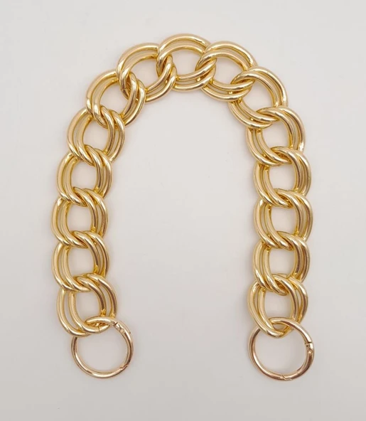 Çanta Aksesuar 38 cm Çift Halkalı Light Gold Renk Zincir