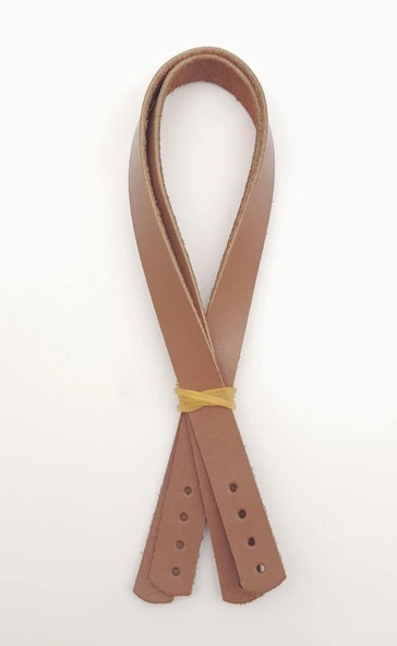 Çanta Aksesuar Gerçek Deri 35x1.2 cm Sütlü Kahve Renk Çift Çanta Sapı