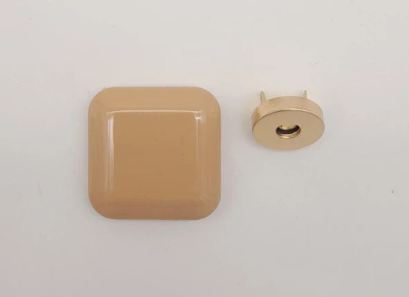 Çanta Aksesuar 3.5 cm Kare Akrilikli Sütlü Kahve Renk Light Gold Mıknatıslı Kilit