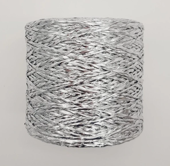 Çanta Aksesuar Özel Sarım Simli Kağıt İp Mat Açık Gri Renk - Resim 2