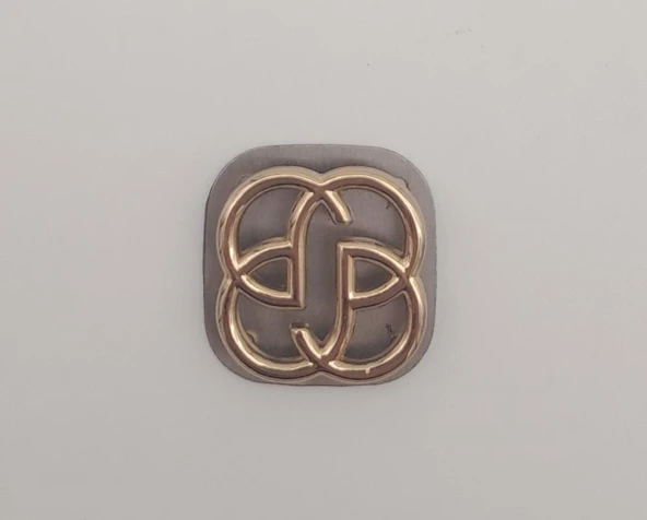 Çanta Aksesuar 2 cm Çiçek Light Gold Plaka Süs - 2