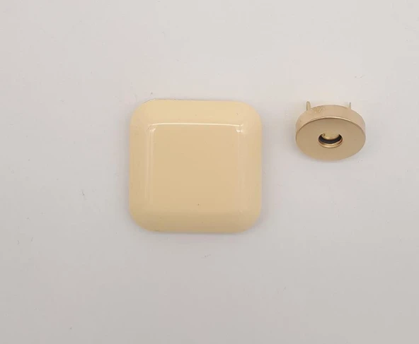 Çanta Aksesuar 3.5 cm Kare Akrilikli Krem Renk Light Gold Mıknatıslı Kilit