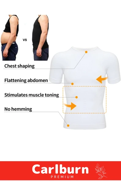 Premium Bel Göğüs Dik Duruş Jinekomasti Toparlayıcı Erkek Göbek Sıkılaştırıcı Kısa Kol Korse Atlet - Resim 6