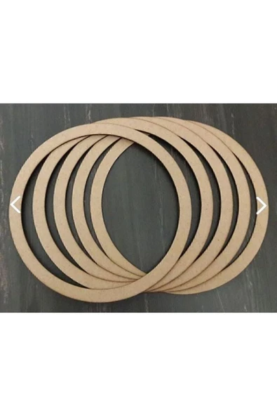 Ham Mdf Vidasız 25 Cm Çapında 5'li Kasnak Seti Düş Kapanı Ve Makrome Örgü Çemberi