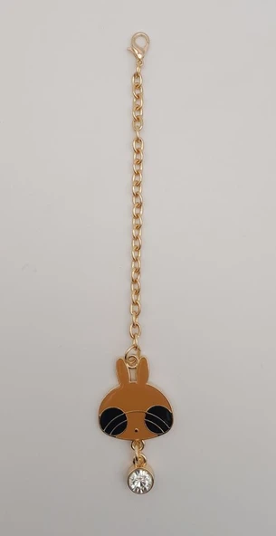 Çanta Aksesuar Light Gold Kitty Sarkaç Süs Sütlü Kahve Renk