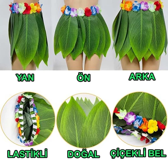 Nessiworld Tropikal Esintili Hawaii Yapraklı Parti Eteği Yetişkin Boy - 4
