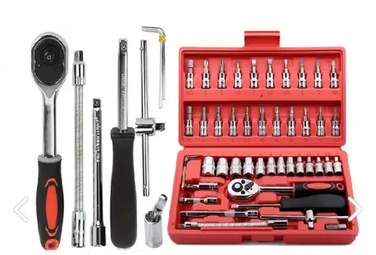 Cr-V Max 1/4 Cırcırlı 46 Parça Lokma Anahtar Takımı Bits Uç Seti Tam Set - 3
