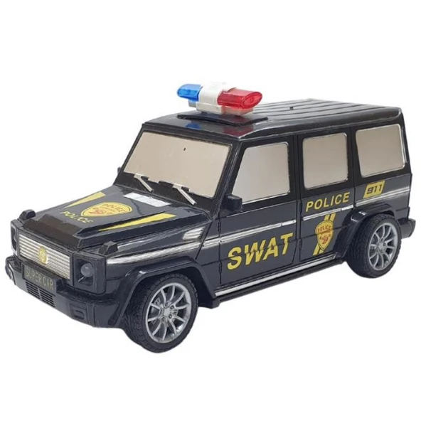Uzaktan Kumandalı Mercedes Polis Jeep 1:20 Ölçek 18 Cm Siyah - 13578-887 - 2
