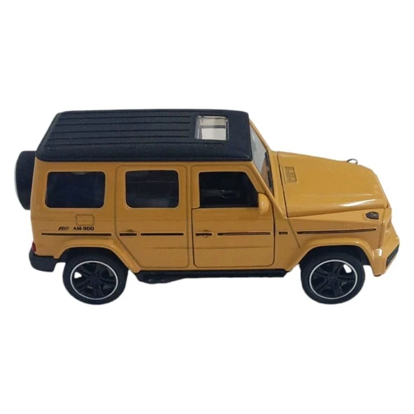 Çek Bırak Metal Sesli SUV Araba 1:32 - Hardal Rengi - Resim 5