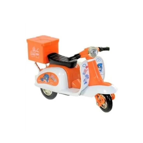 Çek Bırak Metal Vespa Motor 12 Cm - FY361A-12D - Turuncu - 3