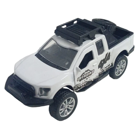 Çek Bırak Metal Arazi Aracı 13 cm - Beyaz - Resim 3