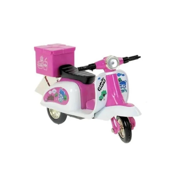 Çek Bırak Metal Vespa Motor 12 Cm - FY361A-12D - Pembe - Resim 3