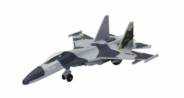 HW777-17 - Çek Bırak Metal Uçak Sesli Işıklı - Gri - 3
