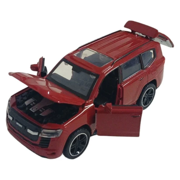 Çek Bırak Metal Sesli SUV Araba 1:32 - Kırmızı - Resim 5