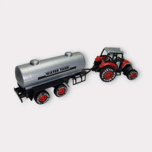 Çek Bırak Römorklu Traktör 25Cm - Kırmızı Su Tankı - 5