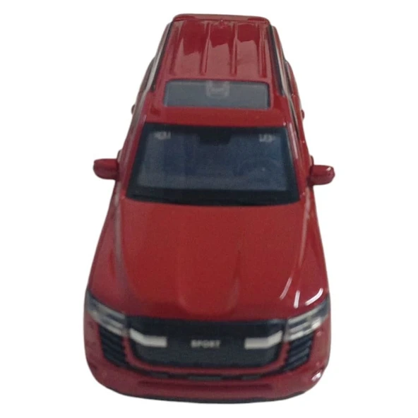 Çek Bırak Metal Sesli SUV Araba 1:32 - Kırmızı - Resim 6