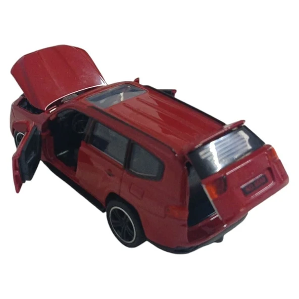 Çek Bırak Metal Sesli SUV Araba 1:32 - Kırmızı - Resim 4