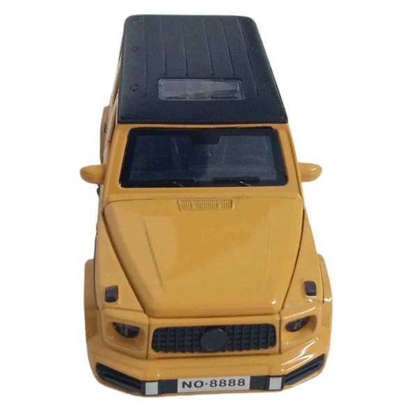 Çek Bırak Metal Sesli SUV Araba 1:32 - Hardal Rengi - Resim 6
