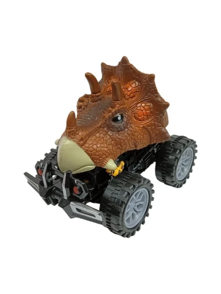 Sürtmeli Dinazor Robota Dönüşen Araba 14 Cm - Kahverengi - Resim 3