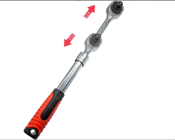 Teleskopik Uzayabilen Cırcır Lokma Kolu 1/2 72 Diş - 3