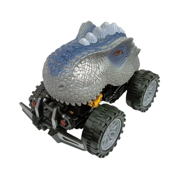 Sürtmeli Dinazor Robota Dönüşen Araba 14 Cm - Gri - 3