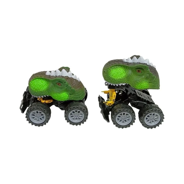 Sürtmeli Dinazor Robota Dönüşen Araba 14 Cm - Yeşil - Resim 4