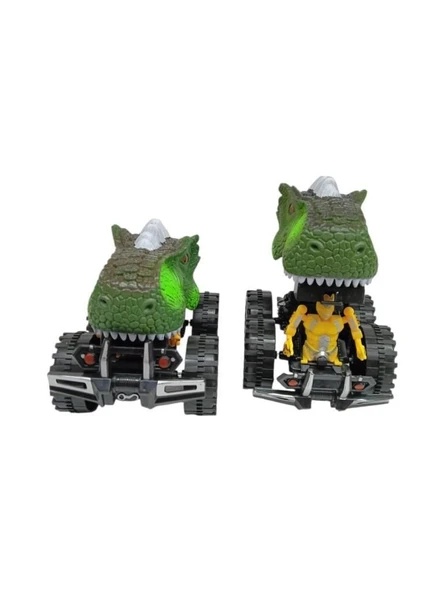 Sürtmeli Dinazor Robota Dönüşen Araba 14 Cm - Yeşil - Resim 5