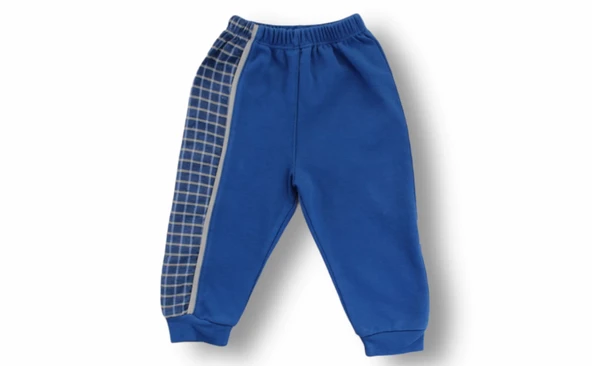 Cep Saat Nakışlı Şapkalı Uzun Kollu Sweatli 3lü Erkek Bebek Takımı Mavi - Resim 4