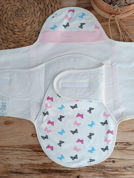 Yenidoğan İlk Baharın Ceylanı Nakışlı Çıt Çıt Kapama Bebek Kundak Ekru - 4