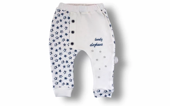 Kutup Yıldızı Nakışlı Bandajlı Uzun Kollu Zıbınlı 3lü Erkek Bebek Takımı Ekru - Resim 5