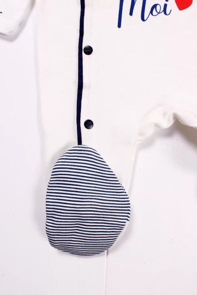 Marin Desenli Şapkalı Erkek Bebek Tulumu - Resim 4