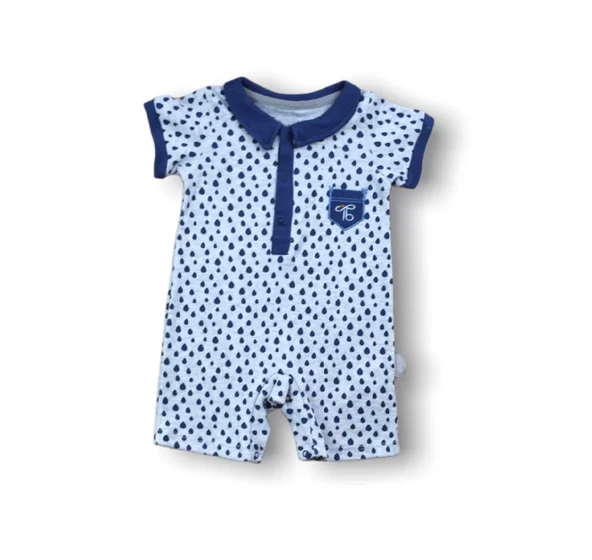 Galaksi Baskılı Çıtçıtlı Kısa Kollu Erkek Bebek Tulumu Lacivert ürün görseli