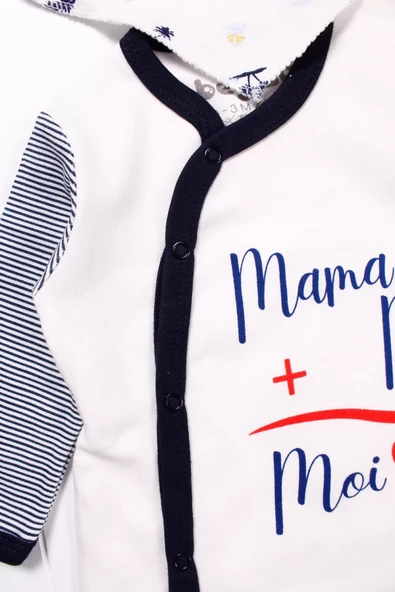 Marin Desenli Şapkalı Erkek Bebek Tulumu - Resim 8