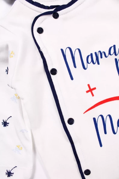 Marin Desenli Şapkalı Erkek Bebek Tulumu - Resim 7